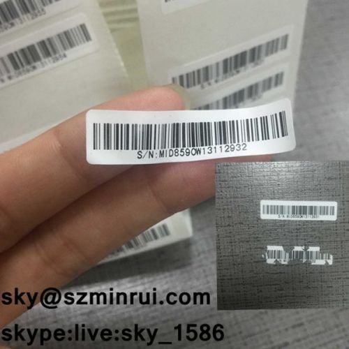 Barcode Printing Brittle Destructible Vinyl Self Adhesive Label for Security