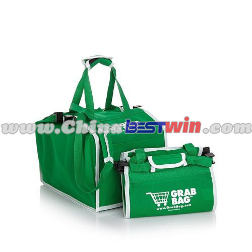 Grab Bag - Reusable Shopping Bag That Clip to Your Cart As Seen On TV 2 Pack