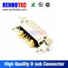 gold plated 7W2 pin d-sub connector with screw nuts