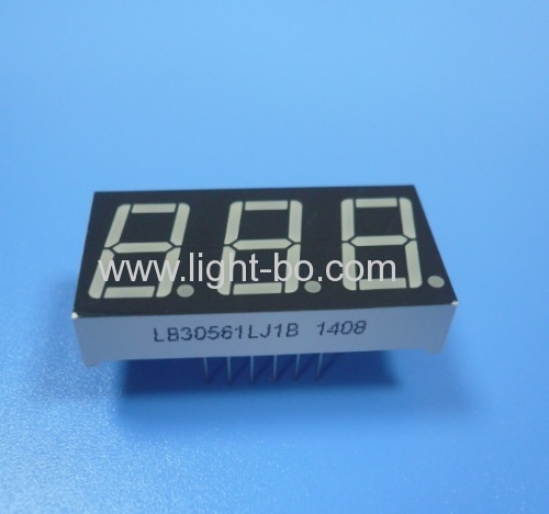 Super green 3 digit 0.56  7 segment led display common cathode for instrument panel indicator