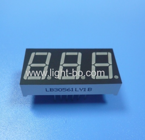 Ultra bright yellow / Amber Common Cathode 0.56 inch 3-digit LED Display for Instrument Panel