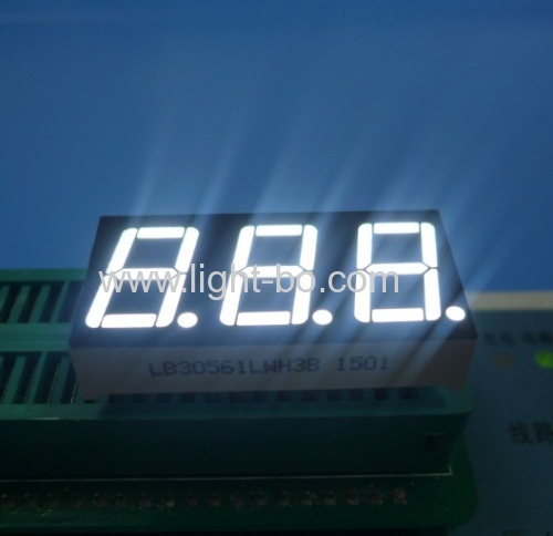 Ultra White triple digit 14.2mm common anode 7 segment led display for Instrument Panel