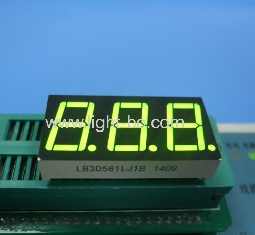 Pure Green common cathode 0.56inch triple digit 7 segment led display for Instrument Panel