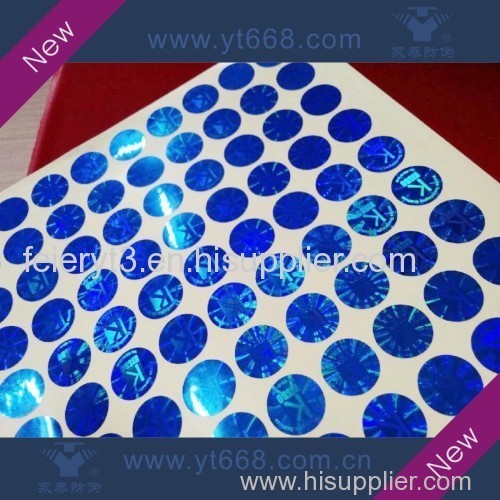 Blue color hologram packaging laser sticker printing