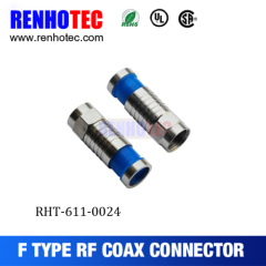 Zinc Alloy F Plug Crimp Waterproof RF Coaxial F Type RG6 Connectors
