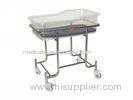 Medical Nursing Baby Bassinet Transparent Acrylic Infant Bed SS Structure