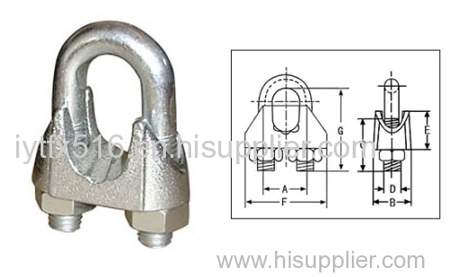 BS 462 Hot Dipped Galv Malleable Wire Rope Clips