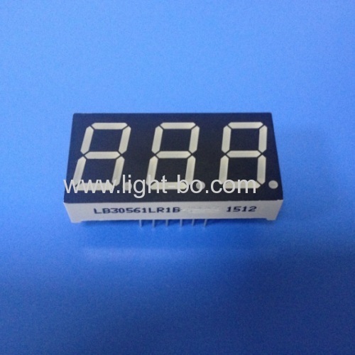 Super Red Triple Digit 0.56  7 Segment LED Display common cathode for Digital Temperature Indicator