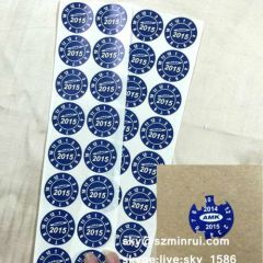 Blue Round Strong Adhesive Destructible Custom Warranty Stickers Label for One Time Use