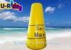 Yellow Inflatable Water Games Buoy Professional Logo Printing For Sea