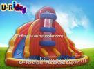 Orange Rotating Inflatable Swimming Pool With Slide / Outdoor Huge Water Park Equipment