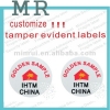 Custom Self Adhesive Destructible Vinyl Warranty Sticker Tamper Evident Security Seal Sticker