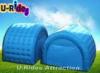 Large Blue Camping Inflatable Dome Tent PVC Tarpaulin With Two Rooms