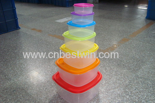 7 Pcs Plastic Colorful Rainbow Food Container Food Storage Fresh Container Preservation As Seen On TV