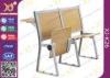 Lecture Hall Attached School Desks And Chair No Armrest MultiLayer Folding Type