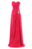 ALBIZIA Matching Fuchsia Sweetheart Sheath Chiffon Long Prom Bridesmaid Dress