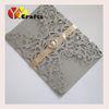 Hand Made Invitation Cards Heart shaped crystal buckle silver pearl paper