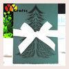 Christmas Party Favor Pearl Paper Laser Cut &quot;Christmas Tree&quot; Design Christmas Invitation Cards