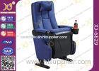 Gravity Recovery Fabric Surface Cinema Theater Chairs Folding Up With Cup Holder
