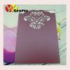 Rectangle lace laser pearl paper pocket wedding cards invitation design wine red