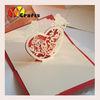 CMYK 3D Pop Up Card birthday greeting card heart with bird OEM