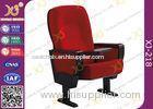Solid Rubber Wood Armrest Audience Seating Chairs Fire Retardant Fabric