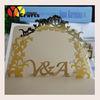 Greeting Paper Pop Up Cards metallic paper flower design with name initials