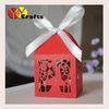 Wedding favors boxes red love bride groom laser cut candy box