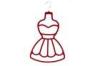 Fashion Red Dress Skirt Shape Flocked Scarf Hanger 495*290*5.5mm