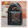 Laser cut wedding gift boxes black cobweb Halloween candy box from China