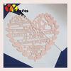 heart shape wedding invitation card with laser cutting invite content
