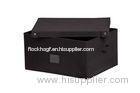 Light Weight Black Foldable Non Woven Storage Boxes With Hard Board