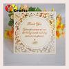 13X13 Cm Ivory Wedding Thank You Card With Laser Cut Custom Words