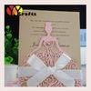 Cute fancy ballet girl pocket wedding invitation cards model and greeding cards with ribbon