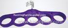 Purple 5 Hole Glove / Stocking Flocked Scarf Hanger With Small Hook