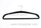Fashionable Anti Slip Velvet Flocked Hangers Black With Flat Shoulder Pad
