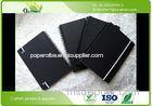 Custom Ruled Black Cardboard Hardcover Spiral Notebookfor School / Office