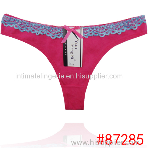 New laced cotton thong cute lady panties sexy women underwear lady g-string women stretched t-back sexy intiamte hot lin