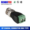 Male BNC with DC green connector of brass body with plastic housing