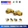 T type SMA male to double female SMA connector adapter reverse polarity