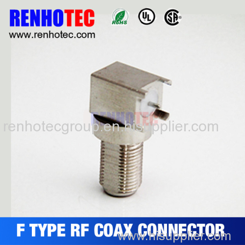 end launch pcb mounting female RF connector F type