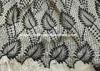 Leaf Shape Black Polyester Water Soluble Lace Fabirc 50 Inch For Textile