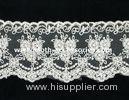 100 Cotton Lace Fabric For Dressmaking / Double Edged Scalloped Lace Trim