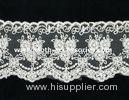 100 Cotton Lace Fabric For Dressmaking / Double Edged Scalloped Lace Trim