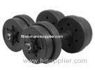 Black 15kgs Power GYM Equipment Rubber Fitness Dumbbell Set