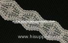 1 Inch White Cotton Embroidered Lace Fabric Trims Custom For Garment
