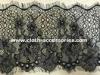 10 &quot; Knitted Flower Beaded Eyelash Lace Trim Black With Drop - Shaped