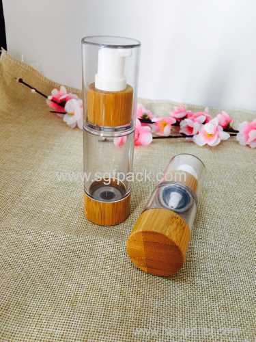 HOT SELL 20ML airless Natural bamboo pp lotion pump 20/30/50/80/100/120ML