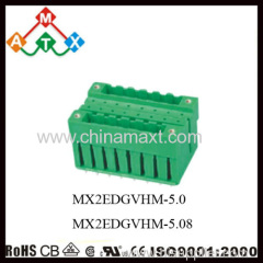right angle male Pluggable Terminal Block 300V 15A 5.00mm Plug in terminal blocks
