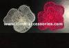 Handmade Red Fabric Flower Corsage Embroidery For Dual Fabric Dress